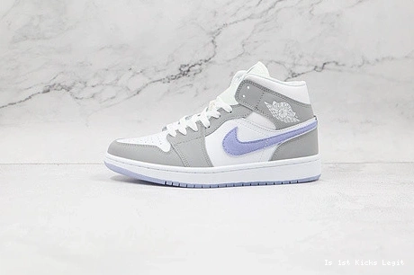 Grey BQ6472-105 Jordan 1 Mid Aluminum (W) - Wolf 0509